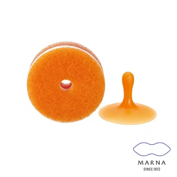 【MARNA】廚房菜瓜布附吸盤(橘)