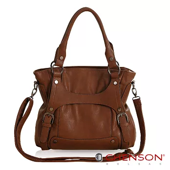 CHENSON 日常微奢華．H精品優雅斜肩包(附背帶)／可可咖啡(CG65821-D)