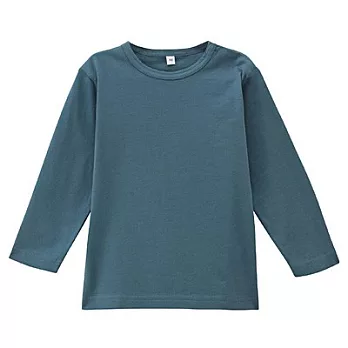 [MUJI 無印良品]男幼基本棉質長袖T恤90藍色