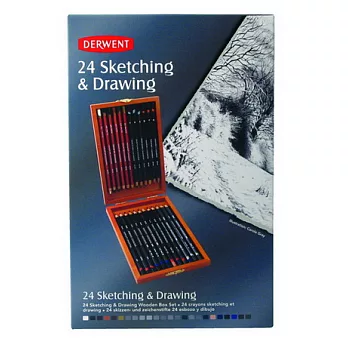 DERWENT 素描色鉛筆24色/木盒
