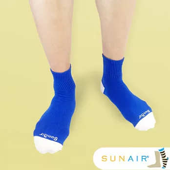 sunair 滅菌除臭襪子-自行車運動薄襪 短筒 (L25~29) (藍+白)