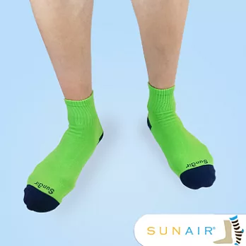 sunair 滅菌除臭襪子-自行車運動薄襪 短筒 (L25~29) (綠+藍)