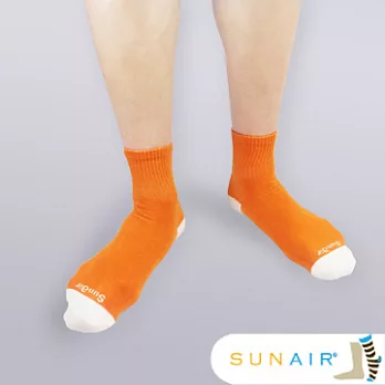 sunair 滅菌除臭襪子-自行車運動薄襪 短筒 (L25~29) (橙+白)