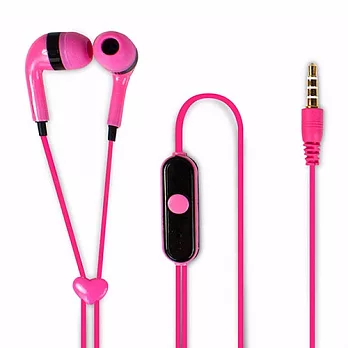 M8 彩色愛心 智慧型手機專用 耳塞式耳機麥克風(線控)粉黑
