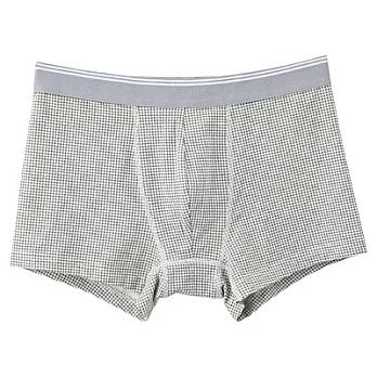 [MUJI 無印良品]男棉混天竺低腰拳擊內褲卡其綠格S