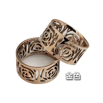 A+ accessories 韓劇 同款山茶花簍空戒指-金黃色