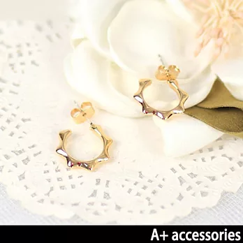 A+ accessories 韓劇明星配帶同款陽光太陽鎖耳環(金色)