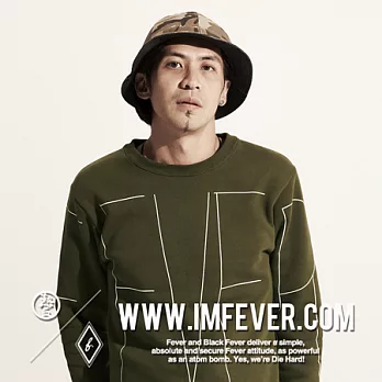 熱血FEVER FEVER大字 T - 軍綠S綠
