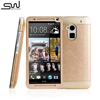 SIMPLE WEAR HTC one max 專用 LUCID 玻璃全螢幕觸控保護套 -金