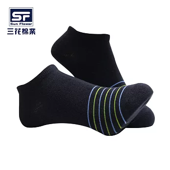 【三花棉業】60-3_三花細條紋隱形襪(襪子/短襪)深藍