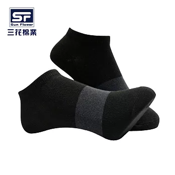 【三花棉業】60-2_三花條紋隱形襪(襪子/短襪)黑