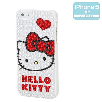 SANRIO HELLO KITTY亮粉水鑽 iPhone5/5S保護殼