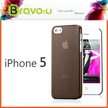 Bravo-u iPhone 5 高透日本進口超柔軟保護殼(茶黑)