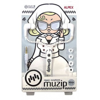 【Muzip】Zipper earphone 拉鍊耳機 白色白色