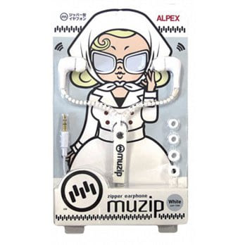【Muzip】Zipper earphone 拉鍊耳機 白色白色