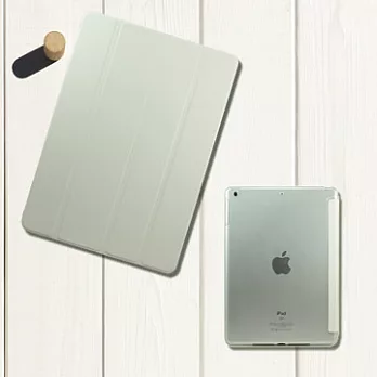 iPad AIR透明磨砂背殼皮套(贈保護貼)白