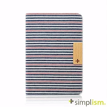 Simplism iPad mini Retina 布面側開掀蓋保護套紅藍橫紋