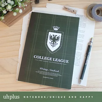 uhplus {COLLEGE LEAGUE} A5筆記本- Navy Plaid