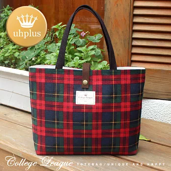 uhplus {COLLEGE LEAGUE} 托特包- Red Plaid