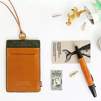 indigo質感毛氈V.2頸掛票卡夾(附掛繩)-墨綠