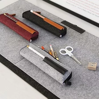 indigo質感毛氈V.2-文青筆袋(時尚灰)