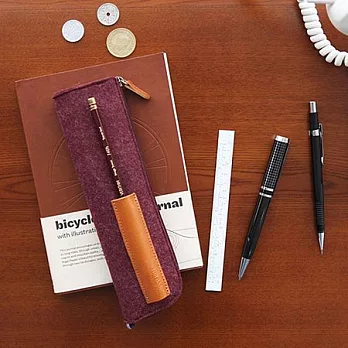 indigo質感毛氈V.2-文青筆袋(酒紅)