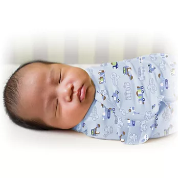 美國 Summer Infant SwaddleMe 嬰兒包巾 【交通樂園 純棉薄款】, 小號 - 可調式懶人包巾