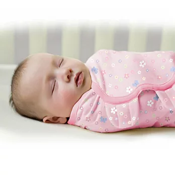 美國 Summer Infant SwaddleMe 嬰兒包巾 【粉紅花園 純棉薄款】, 小號 - 可調式懶人包巾