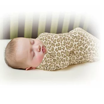 美國 Summer Infant SwaddleMe 嬰兒包巾 【豹紋 純棉薄款】, 大號 - 可調式懶人包巾