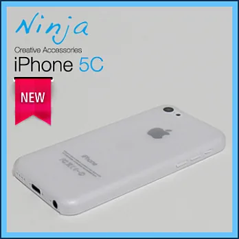 【東京御用Ninja】iphone 5C超薄質感磨砂保護殼（霧透白）