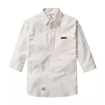 【CACO】CACO SURF．美式休閒．牛津七分袖襯衫(男)M米白