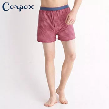 【Corpo X】男式精梳棉平口褲M紫彩格紋