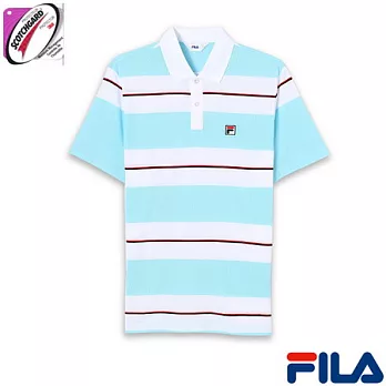 FILA男仕條紋POLO衫1PON-1412-LB-M天空藍
