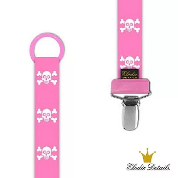 【瑞典ELODIE DETAILS】時尚安撫奶嘴鍊夾 - 粉紅骷髏