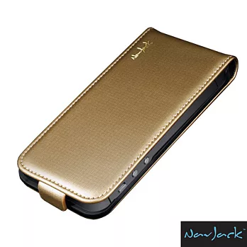 NavJack iPhone 5/5S Trellis 方格壓紋掀蓋式皮套霧金色霧金色