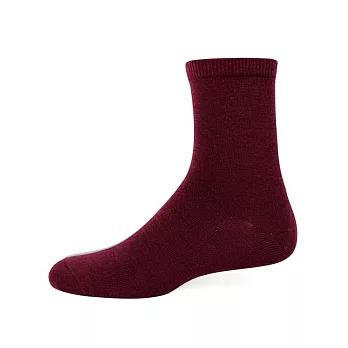 【 PuloG 】素色純棉細針短襪-棗紅