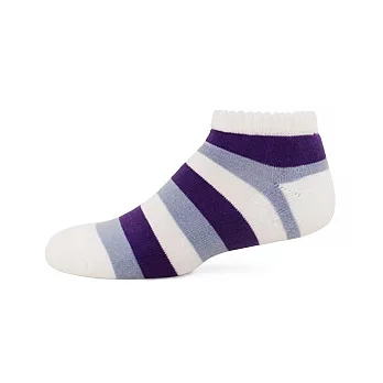 【 PuloG 】條紋氣墊裸襪-M-白紫淺藍