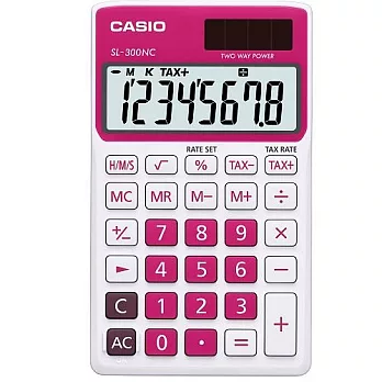 CASIO 卡西歐Colorful 微時尚計算機 SL-300NC-RD