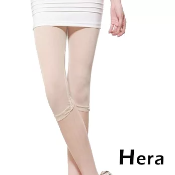 【Hera】赫拉 糖果超薄網紗純色顯瘦七分褲/內搭褲(五色任選)杏色