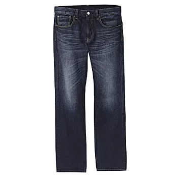 [MUJI 無印良品]男美國棉混丹寧直筒褲靛藍85