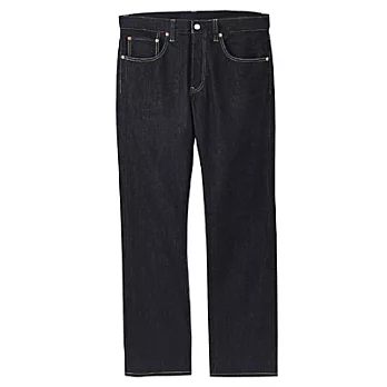 [MUJI 無印良品]男美國棉混丹寧直筒褲深藍82