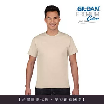 GILDAN 總代理-100%美國棉~亞規圓筒短袖素面T-Shirt~L卡其
