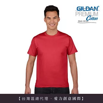 GILDAN 總代理-100%美國棉~亞規圓筒短袖素面T-Shirt ~L紅