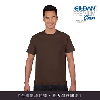 GILDAN 總代理-100%美國棉~亞規圓筒短袖素面T-Shirt~M深咖啡