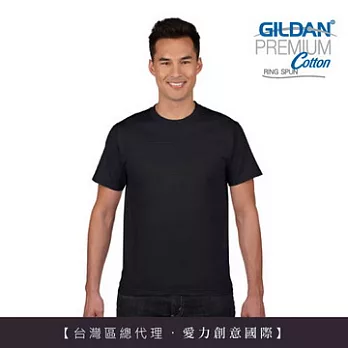 GILDAN 總代理-100%美國棉~亞規圓筒短袖素面T-Shirt ~M黑色