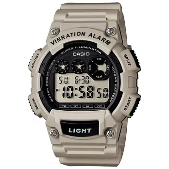 CASIO卡西歐LED閃光震動提示運動電子數位錶W-735H-8A2