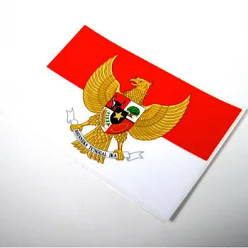 【國旗商品創意館】印尼國徽旗長形抗ＵＶ、防水貼紙2入／Indonesia／世界多國款可選購