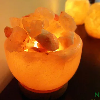 【Naluxe】開運水晶鹽燈-精巧聚寶盆(福利品)