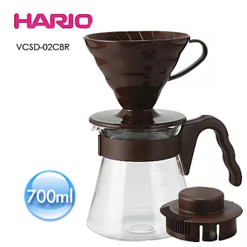 HARIO V60棕色濾泡咖啡壺組1~4杯 700ml VCSD-02CBR棕色