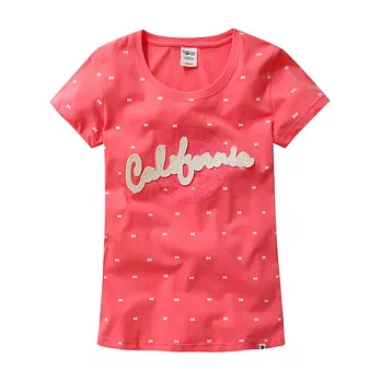 【CACO】CACO SURF．美式休閒．滿版印花貼布短T(女)M西瓜紅